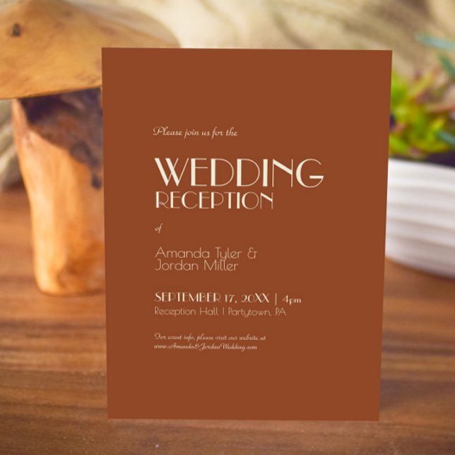 Autumn Boho Deco | Rust Wedding Reception Invitation (Creator Uploaded)