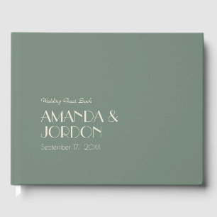 Autumn Boho Deco   Sage Green Wedding Guest Book