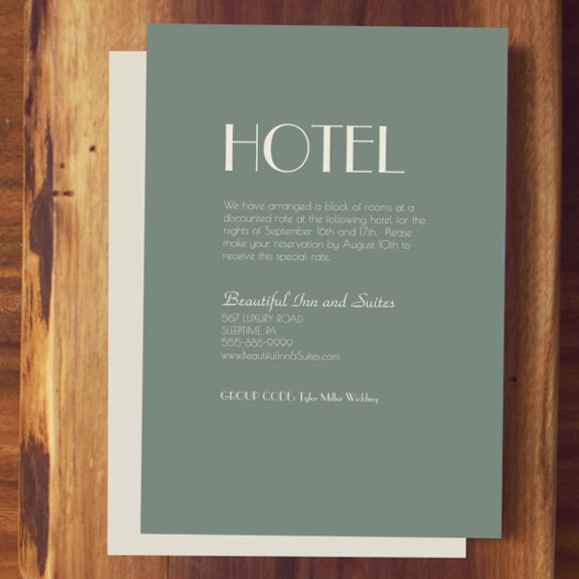 Autumn Boho Deco | Sage Green Wedding Hotel Enclosure Card (Creator Uploaded)