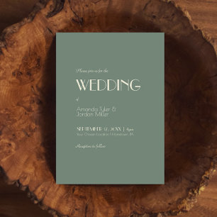 Autumn Boho Deco   Sage Green Wedding Invitation