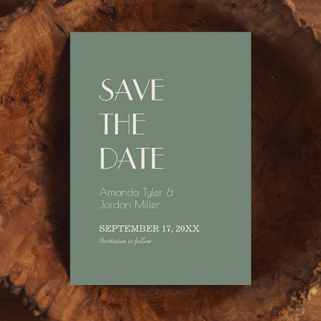 Autumn Boho Deco | Sage Green Wedding Save The Date (Creator Uploaded)