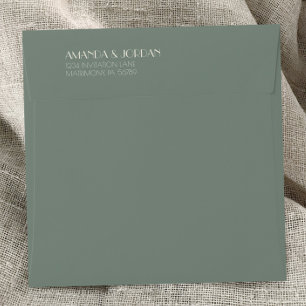 Autumn Boho Deco   Sage Green Wedding Square Envelope