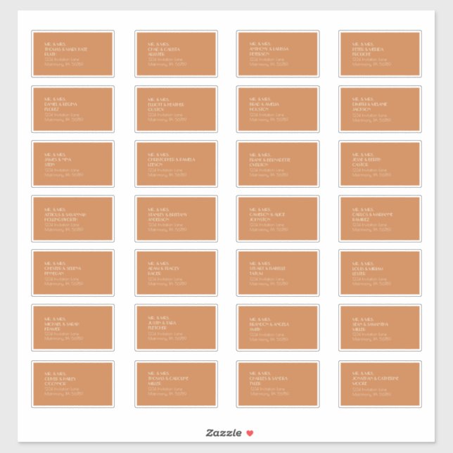 Autumn Boho Deco | Terracotta Guest Address Label (Sheet)