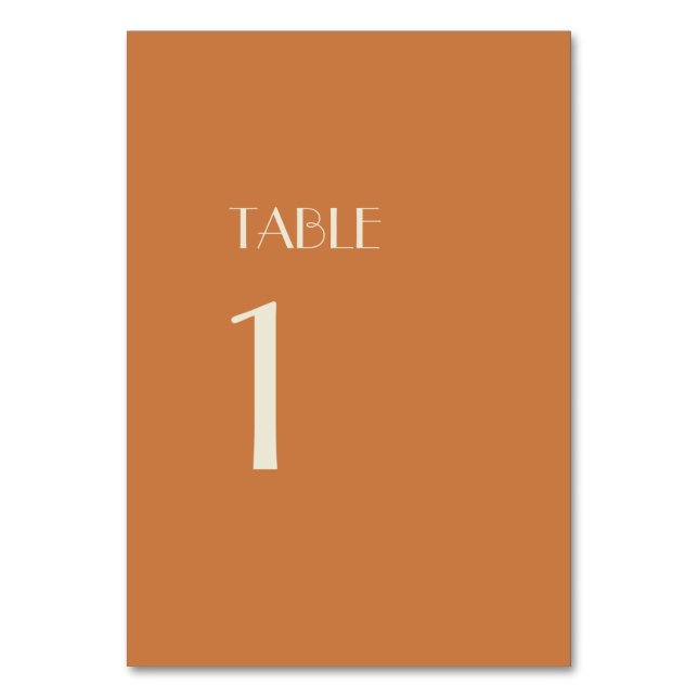 Autumn Boho Deco | Terracotta Table Numbers Sign (Front)