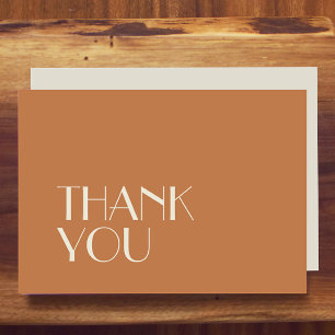 Autumn Boho Deco   Terracotta Wedding Flat Thank You Card