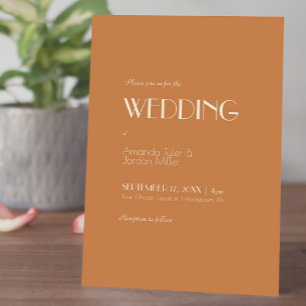 Autumn Boho Deco   Terracotta Wedding Invitation