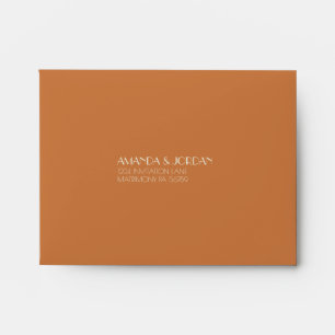 Autumn Boho Deco   Terracotta Wedding RSVP Envelope