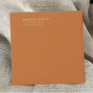 Autumn Boho Deco   Terracotta Wedding Square Envelope