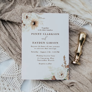Autumn Boho Floral & Summer Boho Wedding Invitation