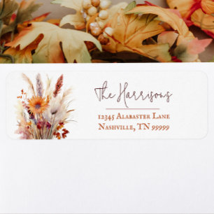 Autumn Boho Floral Wedding Address