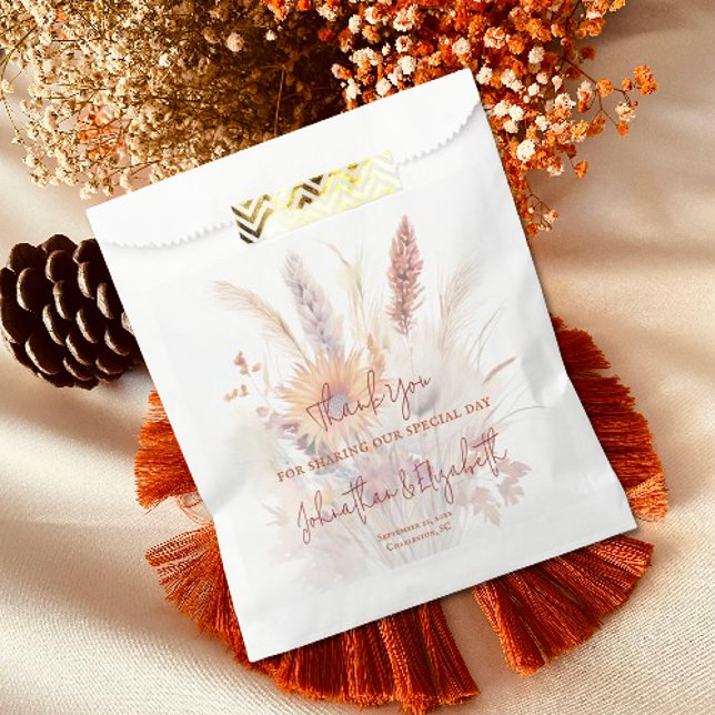 Autumn Boho Floral | White Wedding Favour Bag (Creator Uploaded)