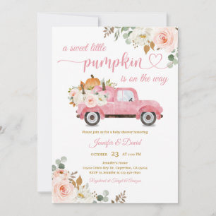 Autumn Boho Pumpkin Baby Shower Invitation