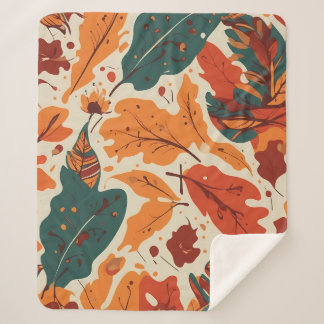 Autumn Boho Vibes: Captivating Tapestry of Leaves Sherpa Blanket