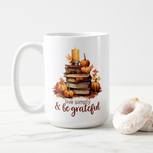 Autumn Books, Candlelight & Comfort Coffee Mug (With Donut)