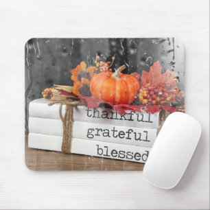 Autumn Books in Rainy window Mouse Mat