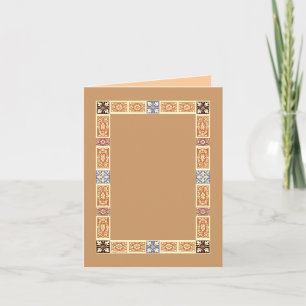 Autumn Border Brown Blue Note Card