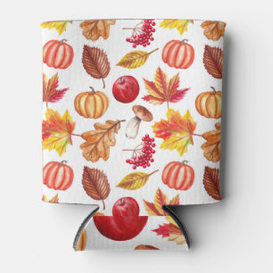 Autumn Botanic Seamless: Floral Elegance. Can Cooler