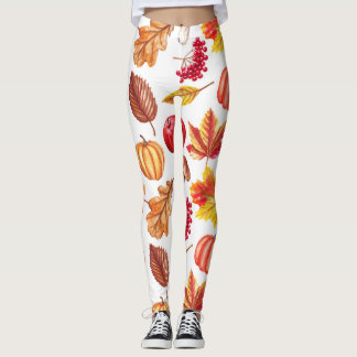 Autumn Botanic Seamless: Floral Elegance. Leggings