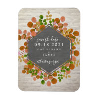 Autumn Botanical Brick Wedding Save The Date
