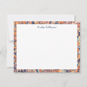 Autumn Botanical Earthy Neutrals Blue Personalised Card