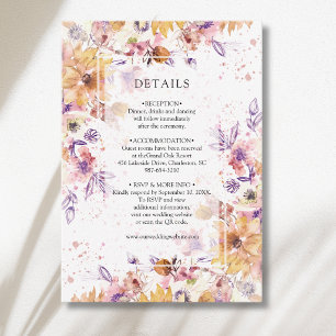 Autumn Botanical Floral Garden Romance Details Enclosure Card