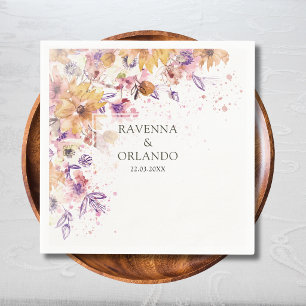 Autumn Botanical Floral Garden Romance Wedding Napkin