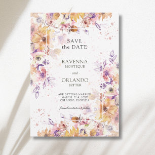 Autumn Botanical Floral Garden Romance Wedding Save The Date