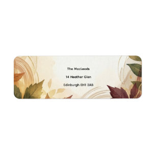 Autumn Botanical Floral Return Address Label