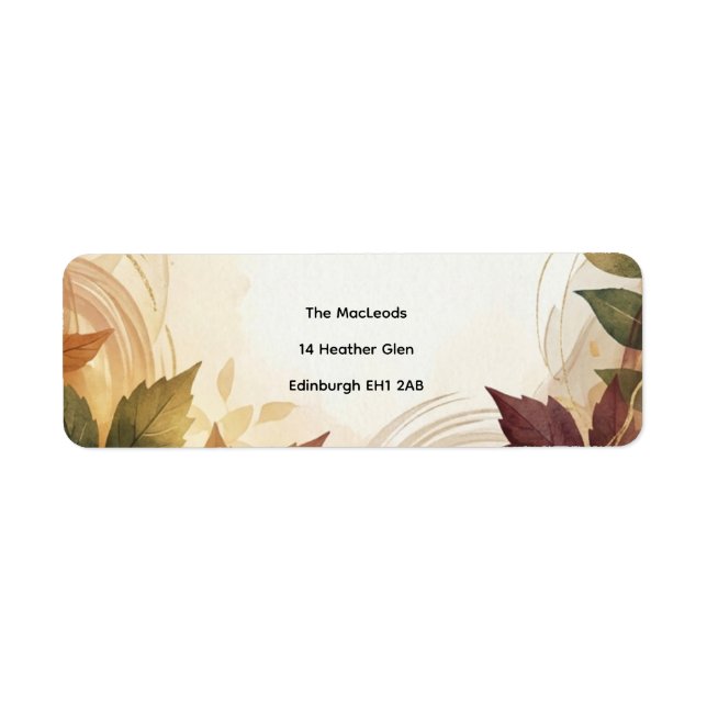 Autumn Botanical Floral Return Address Label (Front)