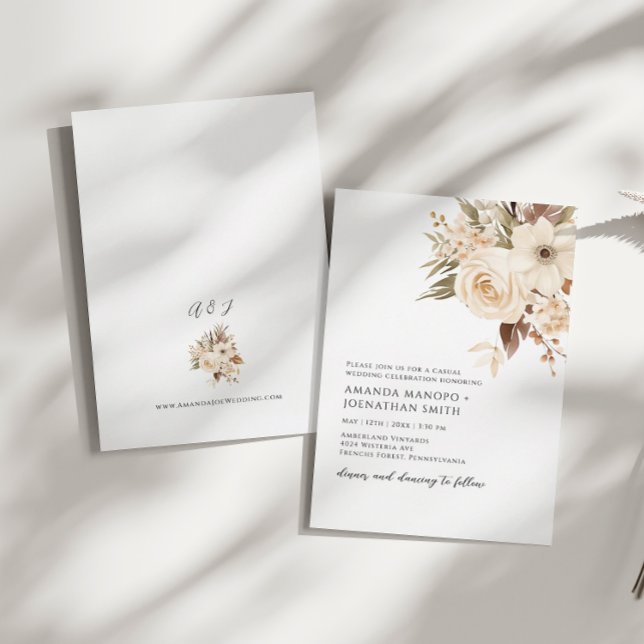 Autumn Botanical Garden Watercolor Wedding Invitation (Creator Uploaded)