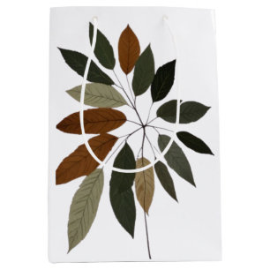 Autumn Botanical Leaf Art Medium Gift Bag