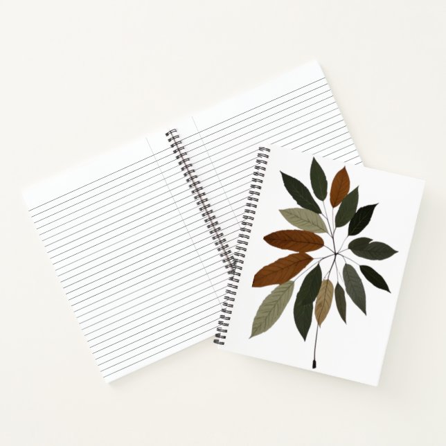 Autumn Botanical Leaf Art  Notebook (Inside)