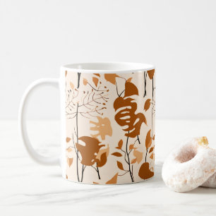 Autumn Botanical Leaves Minimalist Mug
