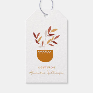 Autumn Botanical Plant Personalised Name Gift From Tags