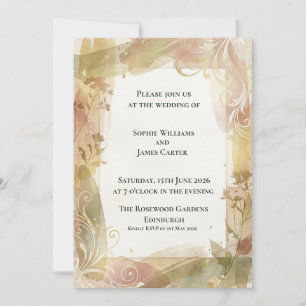 Autumn Botanical Scottish Wedding Invitation
