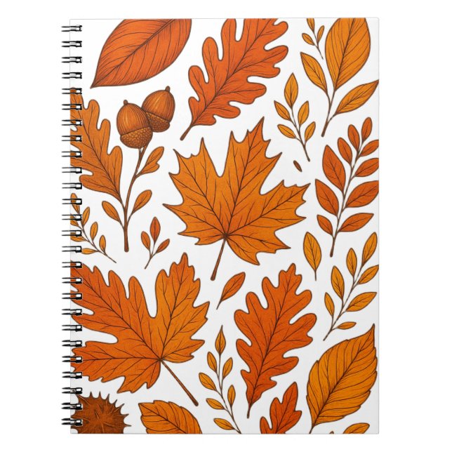 Autumn Botanical – Vintage Fall Leaves Notebook (Front)