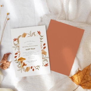 Autumn Botanical Whimsy Fall Baby Shower Invitation