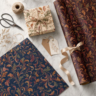 Autumn Botanical Wrapping Paper Collection
