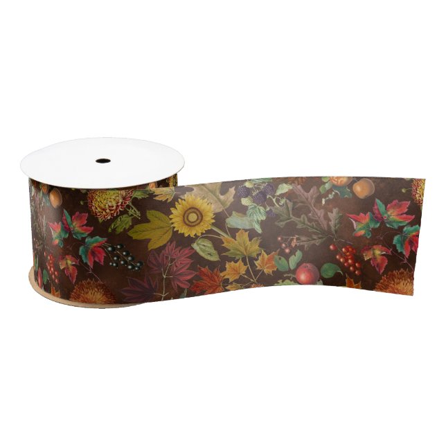 Autumn Botanicals Satin Ribbon (Spool)
