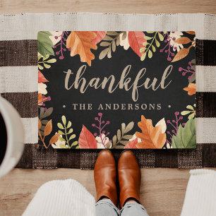 Autumn Bounty   Personalised Thanksgiving Doormat