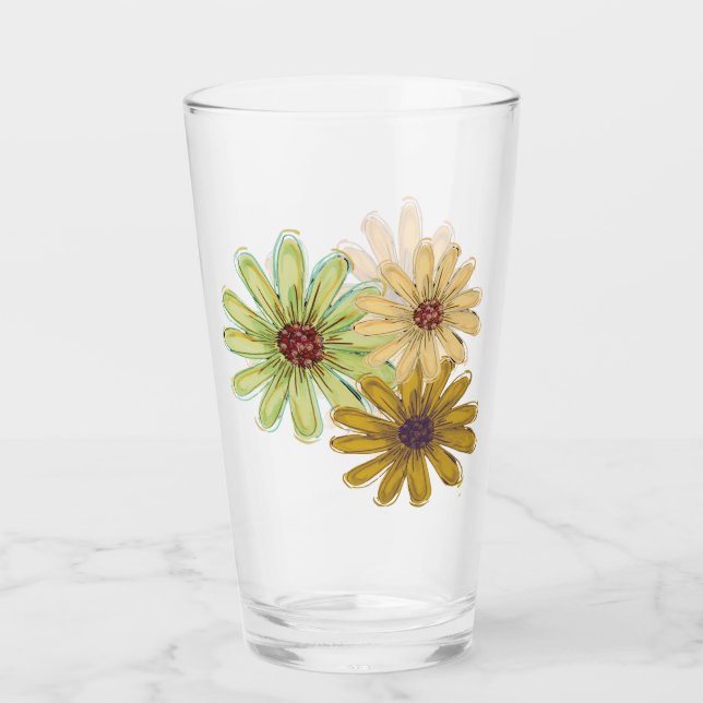Autumn Bouquet Glass Cup (Front)