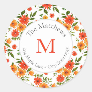 Autumn Bouquet Pattern Address Labels
