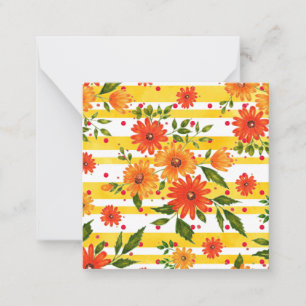 Autumn Bouquet Pattern, Stripes, Polka Dots Card