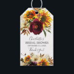 Autumn Bouquet Sunflowers Floral Bridal Shower Gift Tags<br><div class="desc">Watercolor bouquet featuring yellow sunflowers,  wine coloured roses & white hydrangea..  Visit our shop to view our beautiful autumn bouquet collection.</div>