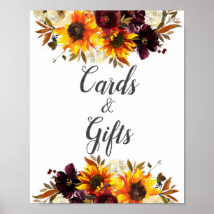 Autumn Bouquet Sunflowers Floral Cards & Gifts Poster