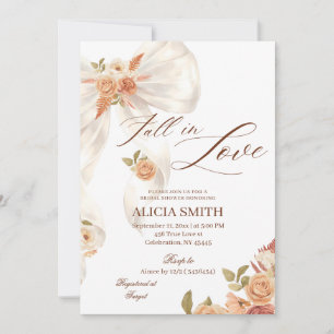 Autumn Bow Fall in Love Bridal Shower Invitation