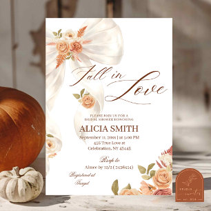 Autumn Bow Fall in Love Bridal Shower Invitation
