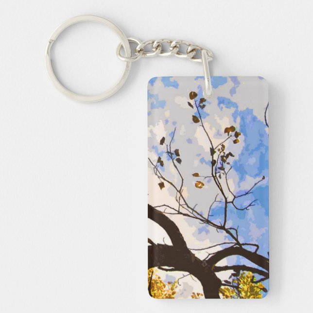 Autumn Branches Abstract Keychain (Front)