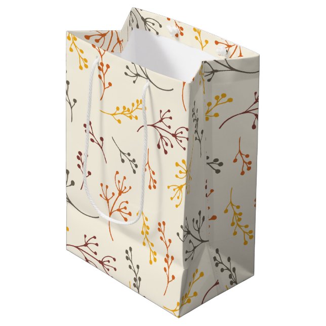 Autumn Branches Medium Gift Bag (Front Angled)