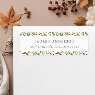 Autumn Branches Personalised Return Address